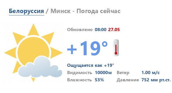 Минск погода время